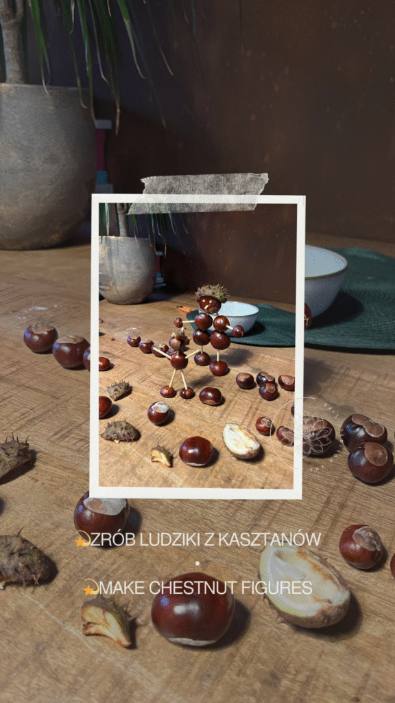kasztanowy ludzik zabawa na jesień zrób to z dzieckiem