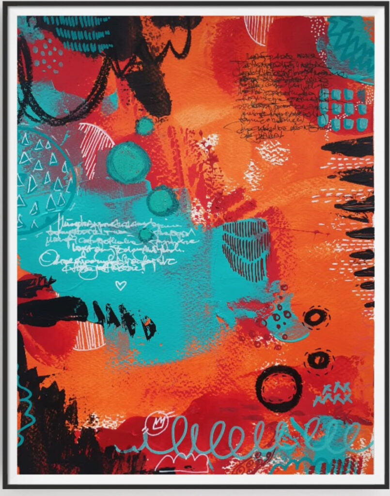 Maguda art sztuka mandala akwarele neuronki kosmos mix media akryl 300gsm abstrakcja dzikuski dziewczynki obraz pocztówka