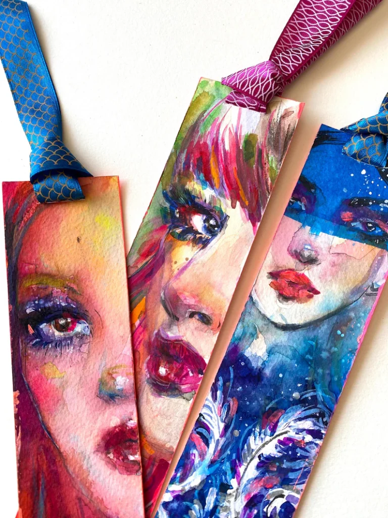 edyta sylvia ilustracja mody portret kobieca energia ekspresja kolorów akwarele zakładki do książek ręcznie malowane plakaty modowe