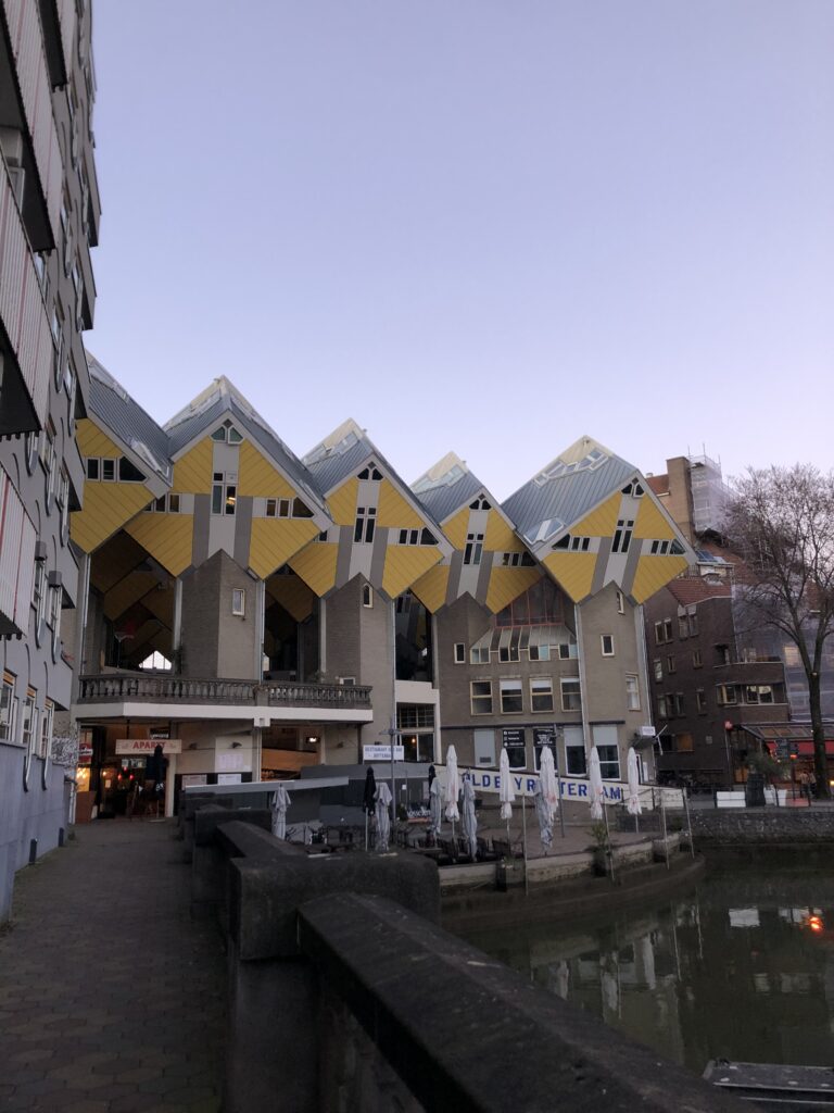 Rotterdam city Netherlands popular places port auroras white bridge cube house architecture urban life